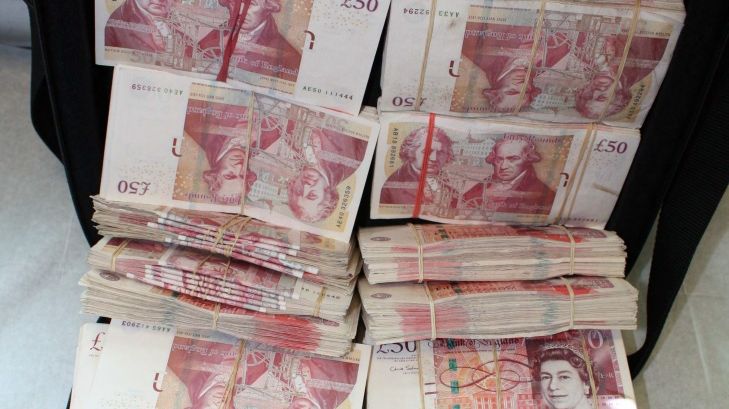 Some of the £370k cash seized from Berkshire-based gang