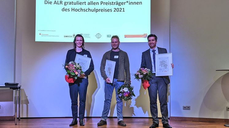 Prof.in Ines Lüder, Julian Gick und Dr. Alistair Adam Hernández - Preisträger*innen des ALR-Hochschulpreises 2021