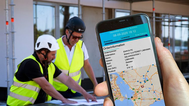 Med det nya Track & Tracesystemet får kunderna möjlighet att i realtid ta emot information via SMS om var sina leveranser befinner sig och när den beräknas ankomma till bygget. 