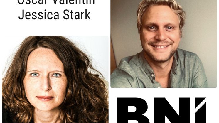 Oscar Valentin och Jessica Stark, ansvariga utbildare för BNI:s starterutbildning
