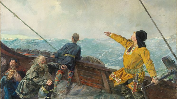 Christian Krohg, «Leiv Eiriksson oppdager Amerika», 1893. Foto: Børre Høstland, Annar Bjørgli / Nasjonalmuseet.