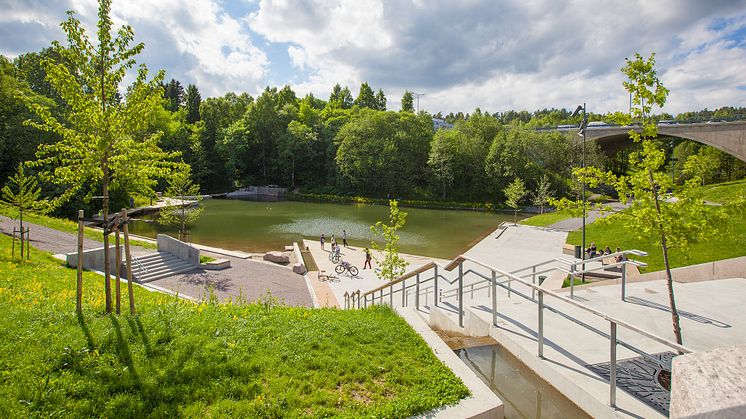 Grorudparkens grønne og blå strukturer til glede for Oslos befolkning. Foto: Tomasz Majewski