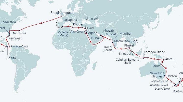 2024 world cruise itinerary
