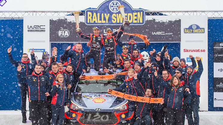 Hyundai tog dubbla pallplatser i Rally Sweden.
