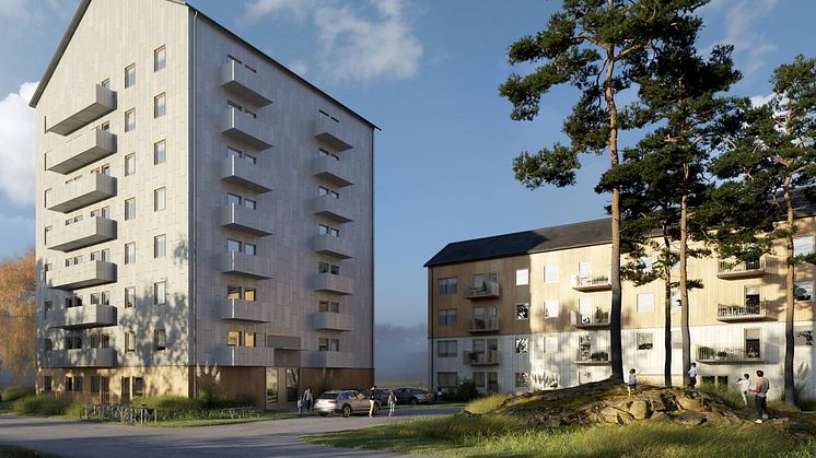 Lindbäcks koncepthus för Sveriges Allmännytta, Tetris punkthus och lamellhus.