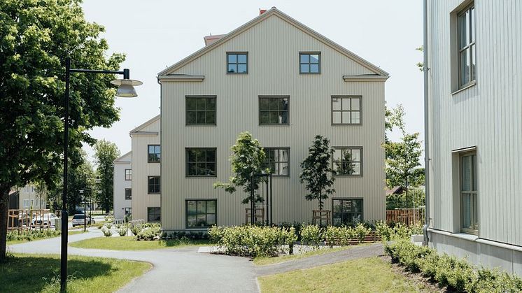Gavel på ett av husen i Brf Fjällbo Park, foto Mikael Broberg