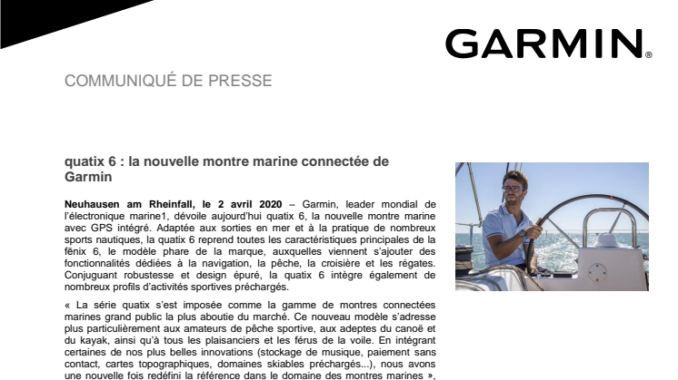 quatix 6 : la nouvelle montre marine connectée de Garmin