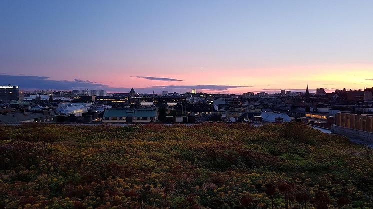 360 graders utsikt från Urban Deli Sveavägens tak. 