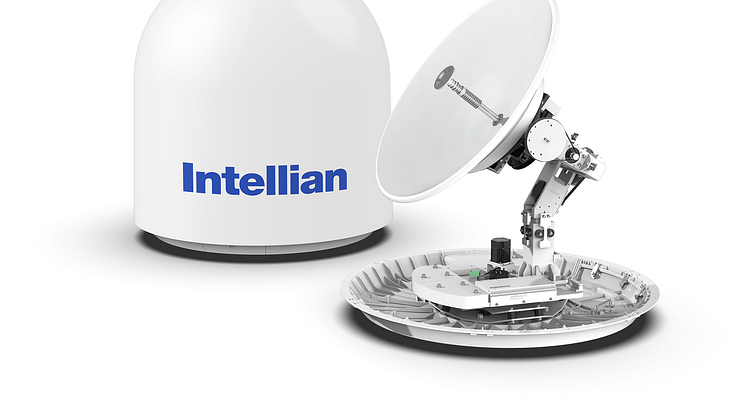 Intellian's v85NX (pictured) and v100NX antennas have been endorsed for use with the IntelsatOne Flex service