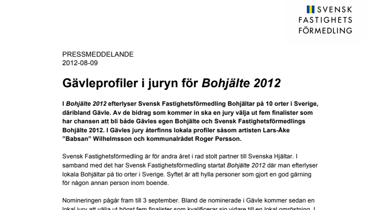 Gävleprofiler i juryn för Bohjälte 2012