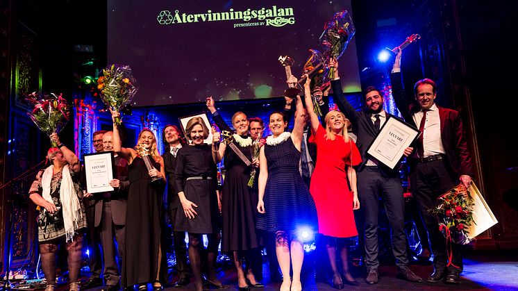 Glada vinnare från Återvinningsgalan 2018