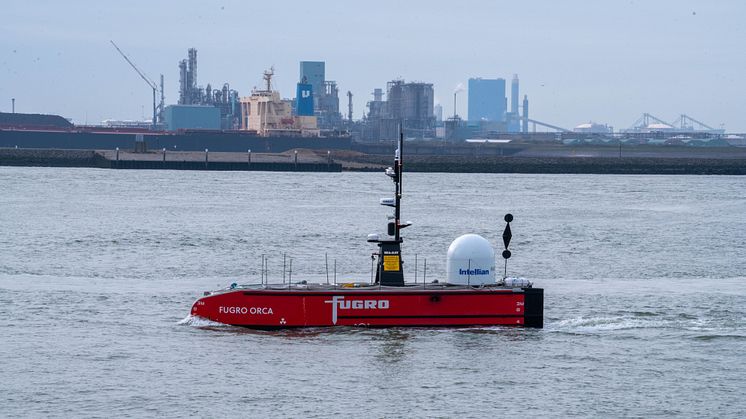 Fugro's Blue Essence offshore-certified USV (uncrewed surface vessel) will be making an appearance at Oi 2022