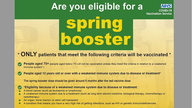 Over-75s urged to book their extra spring Covid booster jab
