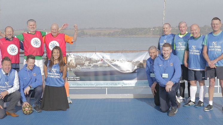 Fred. Olsen Cruise Lines and the Suffolk Football Association host a successful game of Walking Football at sea – for the first time ever!