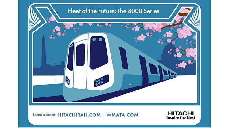 Hitachi Rail's commemorative design for the "Fleet of the Future Expo" and National Cherry Blossom Festival
