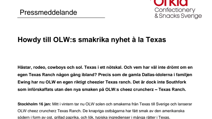 Howdy till OLW:s smakrika nyhet à la Texas