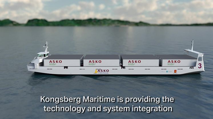 Kongsberg Maritime and Massterly will equip and operate two new unmanned ships for ASKO