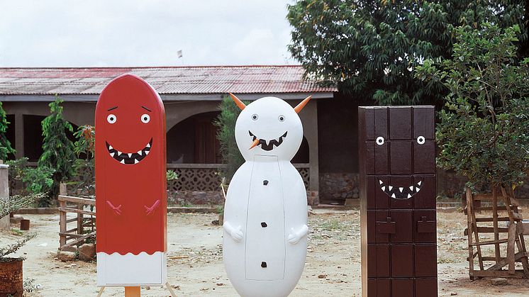 Olaf Breuning: "Mr. Melting Men (Icecream, Snowman og Chocolate)", 2004