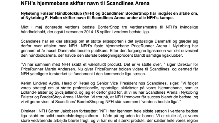 NFH’s hjemmebane skifter navn til Scandlines Arena