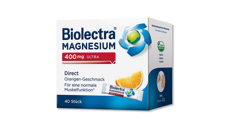 Packungsabbildung Biolectra Magnesium 400 mg Ultra Direct