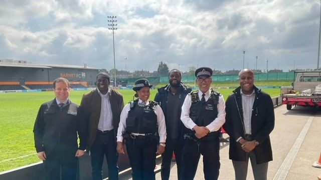  PC Mamdouh Abdelkader, (second right) PC Stacia Pecoo. Outreach Team (third left) and Acting/PS. Patrick Lawrence (far left). Project Horizon (middle)  