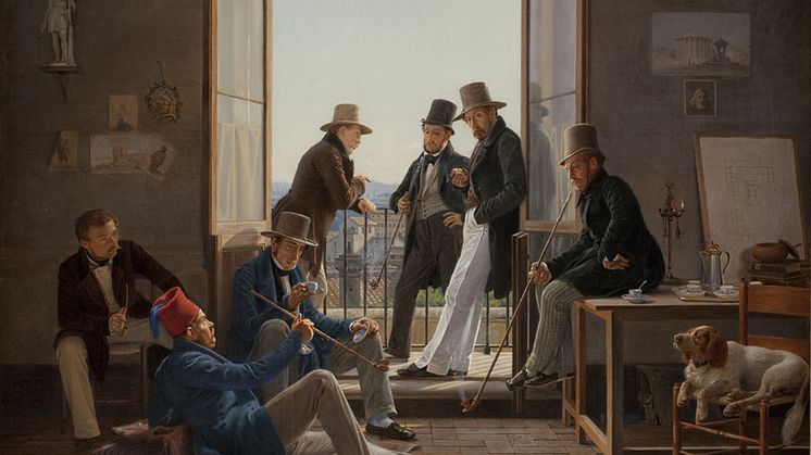 Constantin Hansen, Et selskab af danske kunstnere i Rom, 1837. SMK, Statens Museum for Kunst.