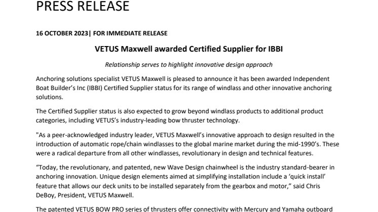 VETUS Maxwell awarded Certified Supplier for IBBI_FINAL.approved.pdf