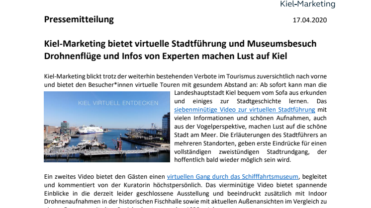 NEU für Kiel: Virtuelle Stadtführung und Museumsbesuch im Video