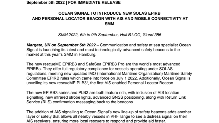 Aug 22.SMM - rescueME EPIRB3 and rescueME SafeSea EPIRB3.MD approved.pdf