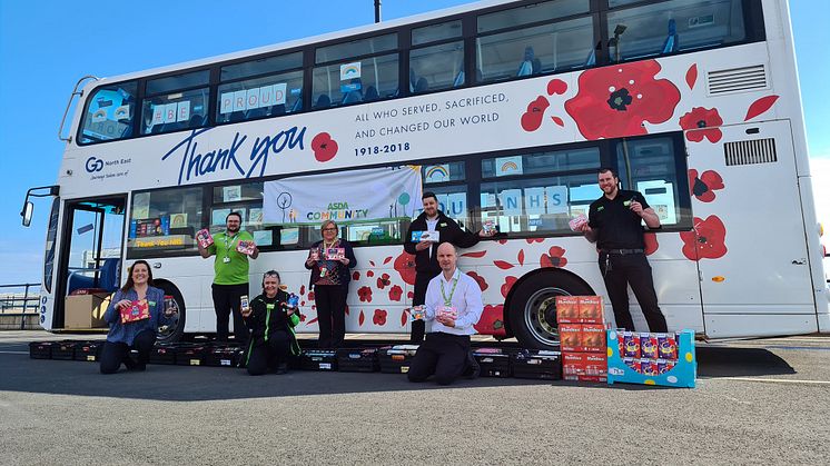 Go North East has been working with the local Asda community team to make the most of donations