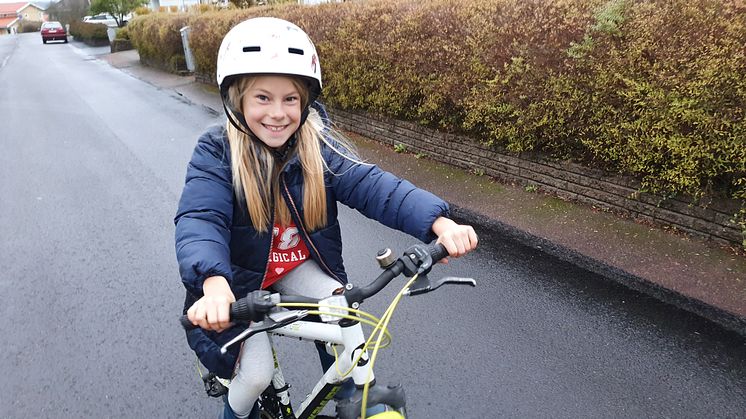 Lykke Englund fick hela familjen att cykla mer på grund av kommunens cykelkampanj. Foto: Annika Englund.