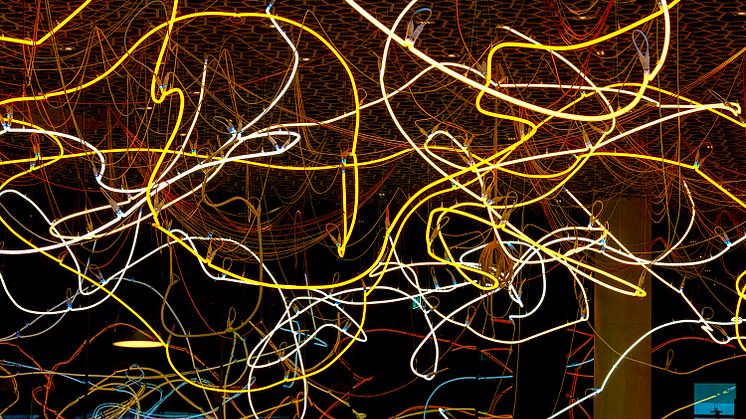 Brainstorm - the big neon installation at Deichman Bjørvika by artist Lars Ø Ramberg