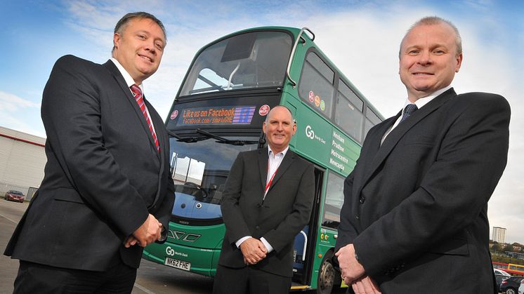 L-R Steve McColl from JobCentrePlus, Keith Robertson from Go North East and Ivan Jepson from Gateshead College 