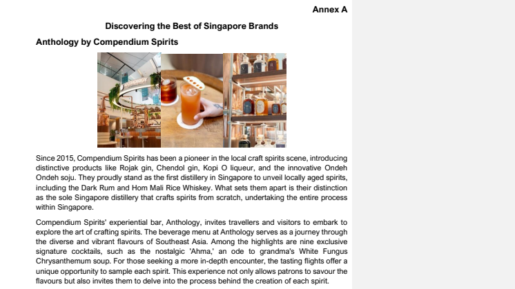 Annex A - Discovering the Best of Singapore Brands