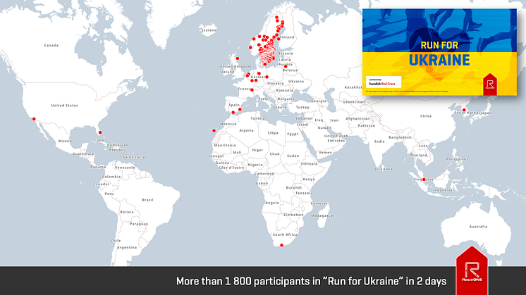 Spring för Ukraina (Run for Ukraine) - 1 800 deltagare på mindre än 2 dagar