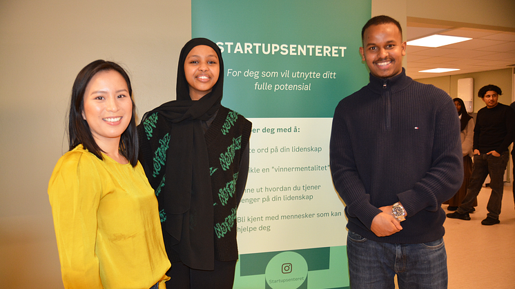 Startupsenteret, prosjektleder Mi Le Hagen, deltakere Ilwaad og Ridwan