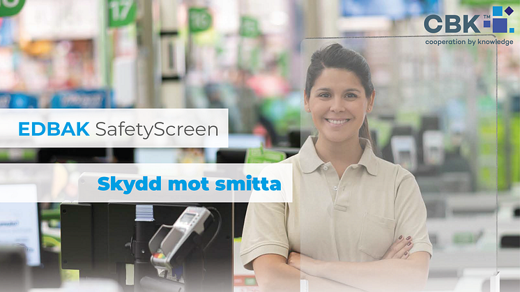 SKYDD MOT SMITTA: EDBAK SafetyScreen förbättrar säkerheten och hygien på arbetsplatsen och skyddar mot direktkontakt.