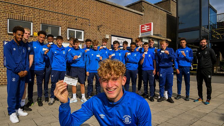 Jacob Cowler and his fellow promising Luton Town FC Academy team mates have scored free rail passes from Thameslink