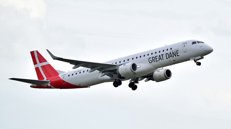 Flygningarna sker i samarbete med det danska flygbolaget Great Dane Airlines som kommer att använda sig av flygtypen Embraer 195 med plats för 118 passagerare.