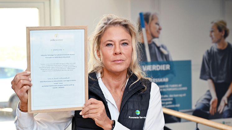 Linette Mathiesen, driftschef i Forenede Service med SAGA Nord-diplom fra Helsingør Jobcenter.