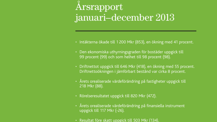 Willhem årsrapport januari-december 2013