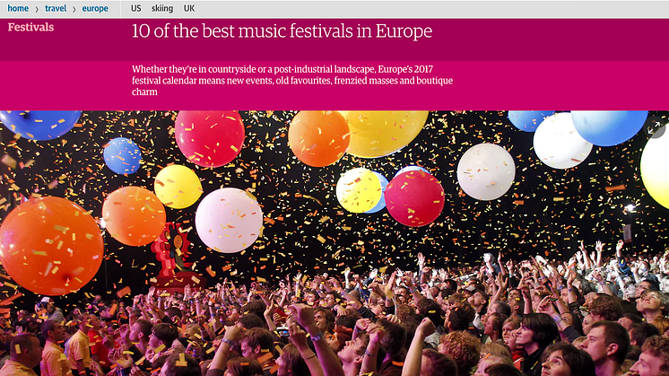 ​Into the Valley, Into the Factory och Into the Castle med på The Guardians lista över Europas 10 bästa musikfestivaler