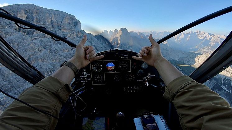 Pilot Maxime Compagnon has flown extensively across Europe and in the Alps in his modified Zlin Savage Cruiser. Credit: Maxime Compagnon