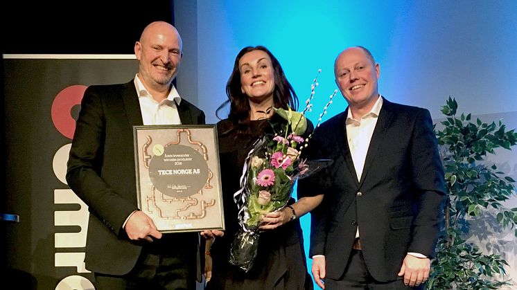 Comfort-kedjan i Norge gav utmärkelsen "Årets tekniska leverantör" till TECE Norge 