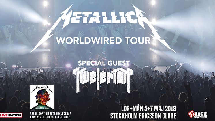 Metallicas "Worldwired Tour" kommer till Sverige i maj 2018