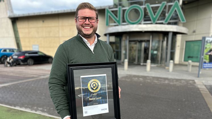 John Erup, teknisk förvaltare på Skandia Fastigheter, kan stolt konstatera att Nova i Lund nått en av de högsta nivåerna i säkerhetscertifieringen SHORE.