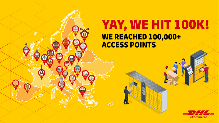 DHL eCommerce firar 100 000 utlämningsställen i Europa.