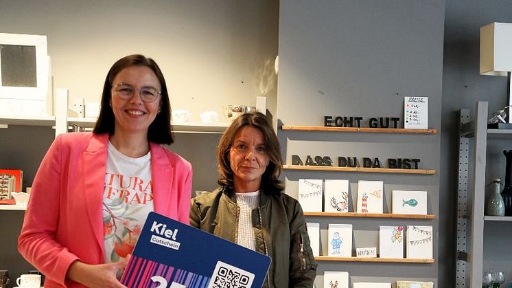 vl: Ina Runge, Kiel-Marketing Leitung Digitalisierung lokale Wirtschaft und Heinke Koriath, Kaufhausleitung ECHT.GUT