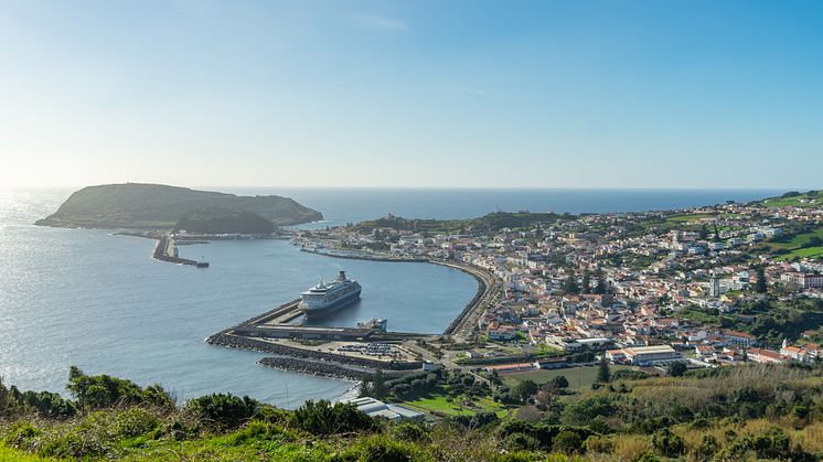 Balmoral docked in Horta, Azores