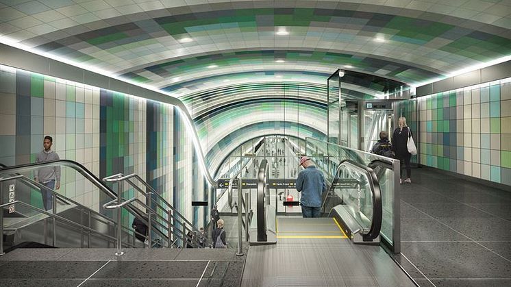 KONE utrustar nya stationer i Stockholms nya tunnelbana